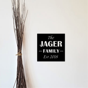 Name Sign with Custom Last Name and Est Date | Year Established Metal Wall Art | Wedding Gift | Bridal Shower Gift | Christmas Gift Ideas